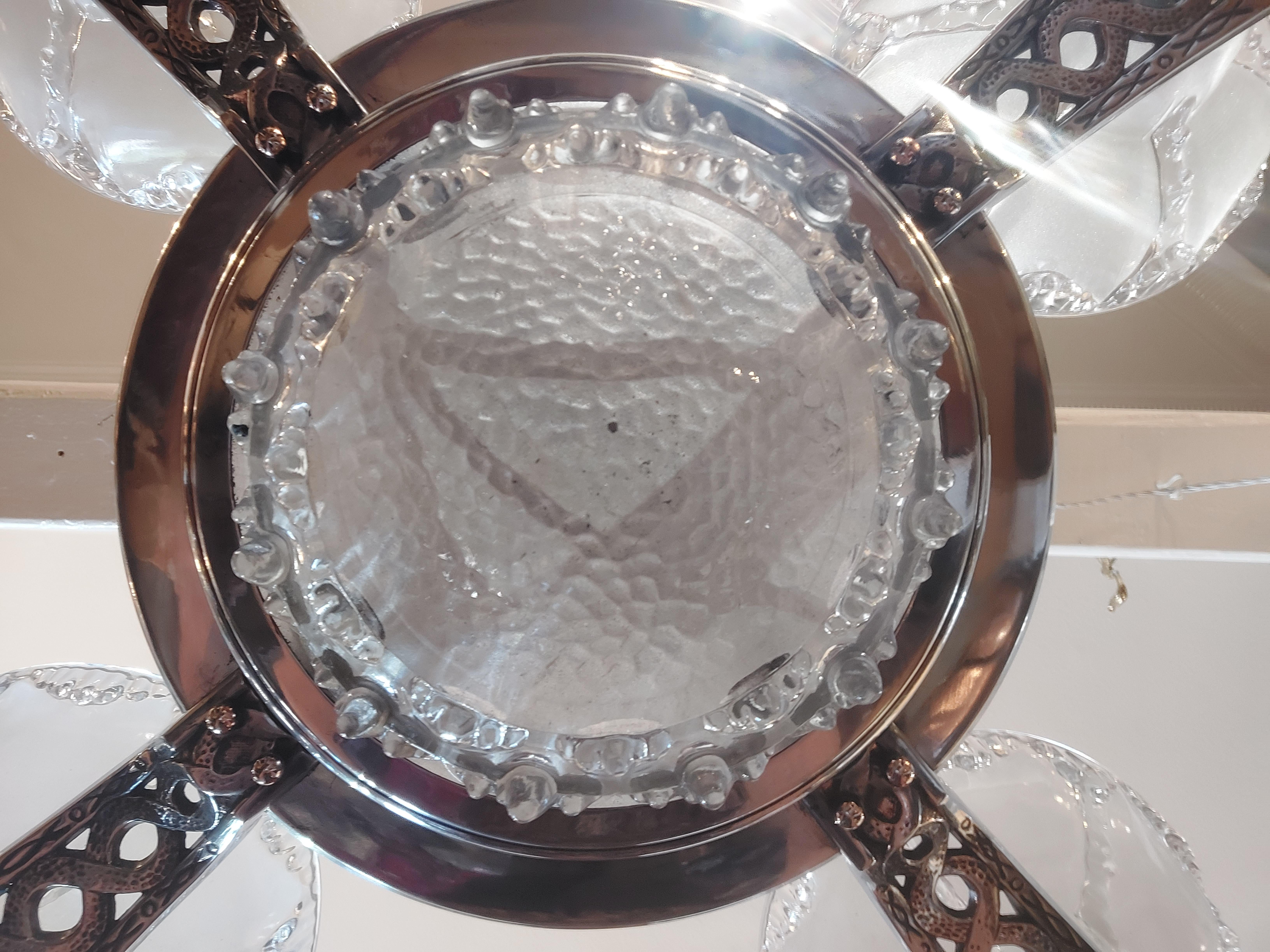 Retro Chrome Chandelier For Sale 4