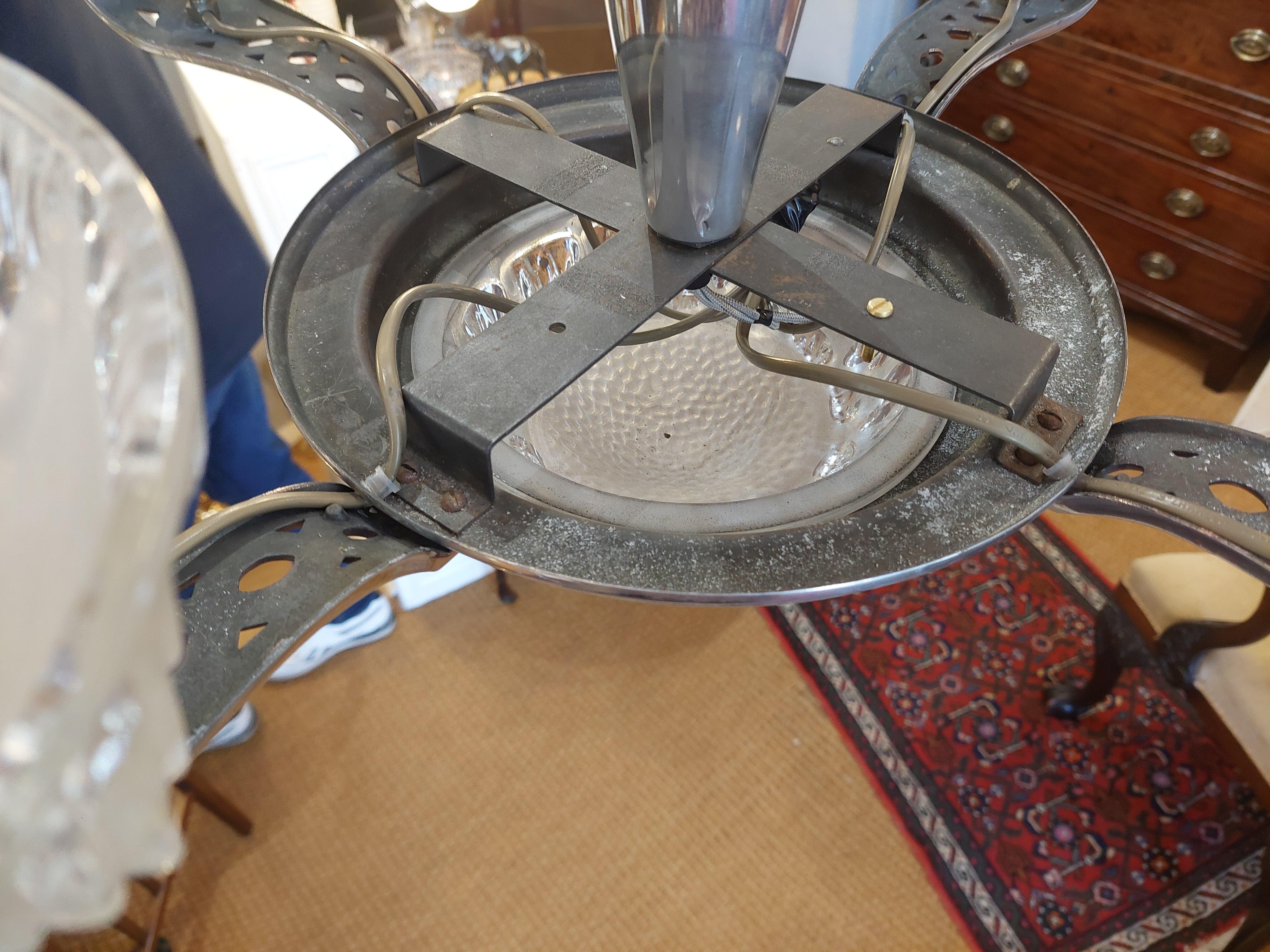 Retro Chrome Chandelier For Sale 5