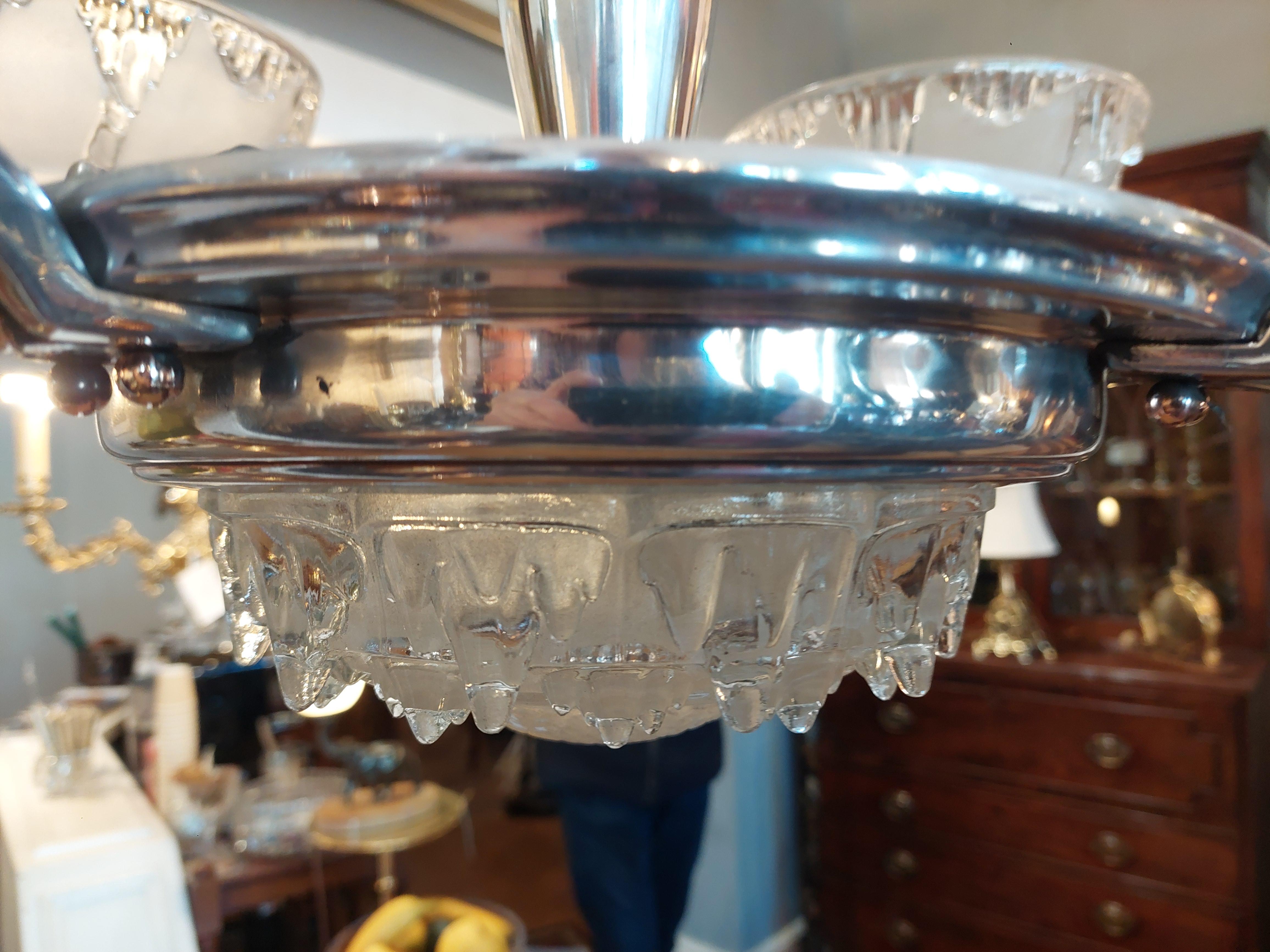 Retro Chrome Chandelier For Sale 7