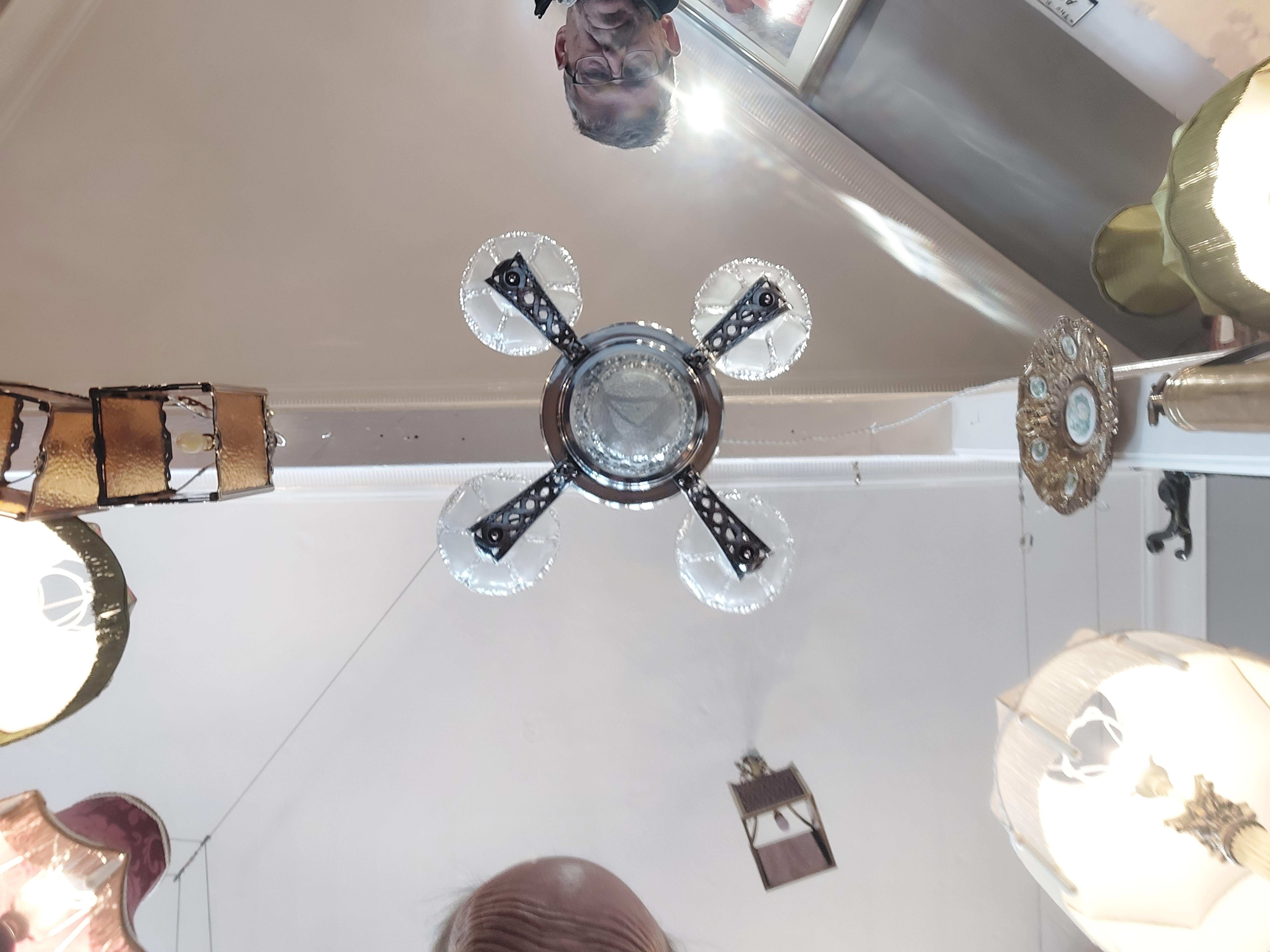 English Retro Chrome Chandelier For Sale