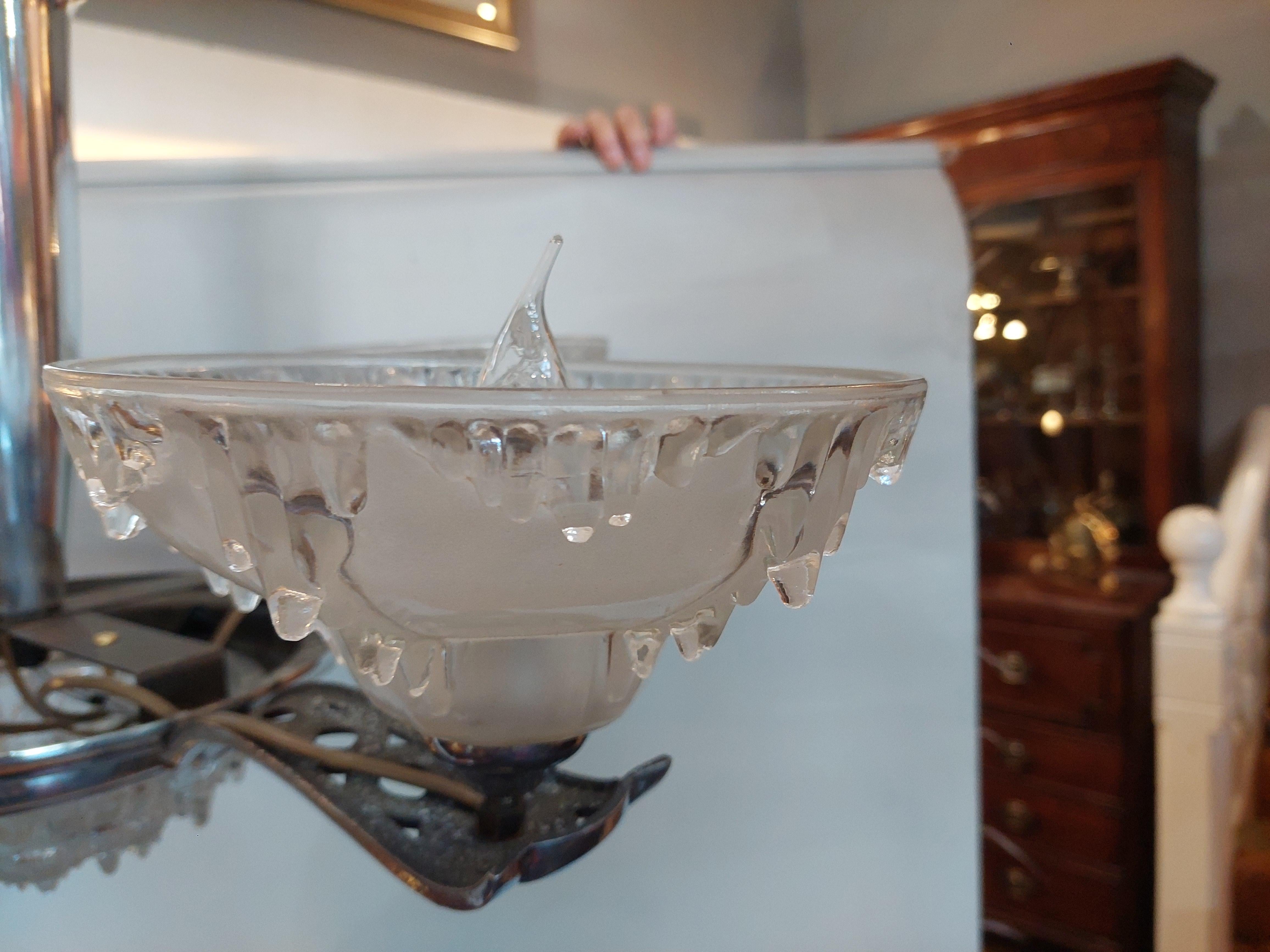 20th Century Retro Chrome Chandelier For Sale