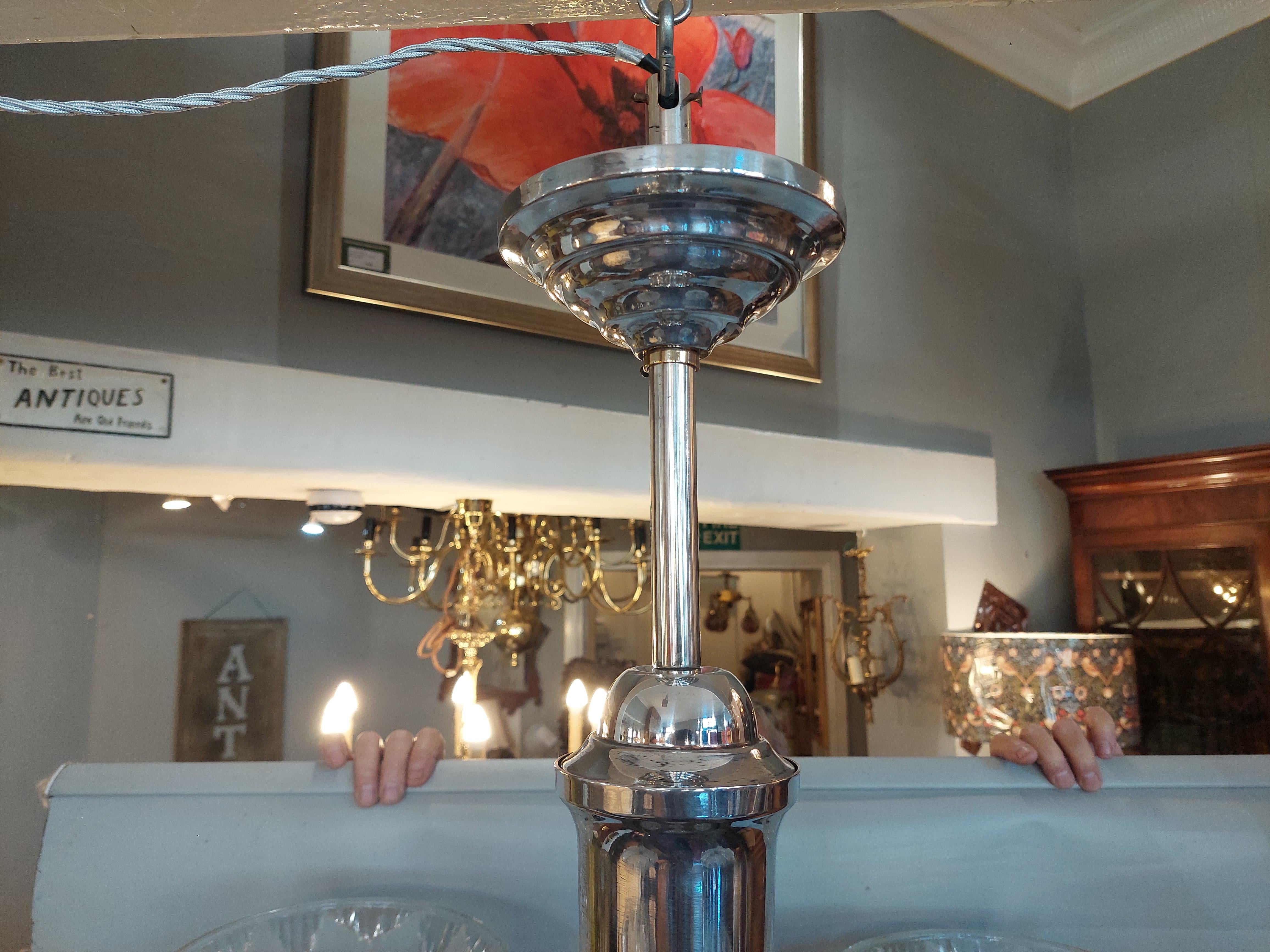 Retro Chrome Chandelier For Sale 2