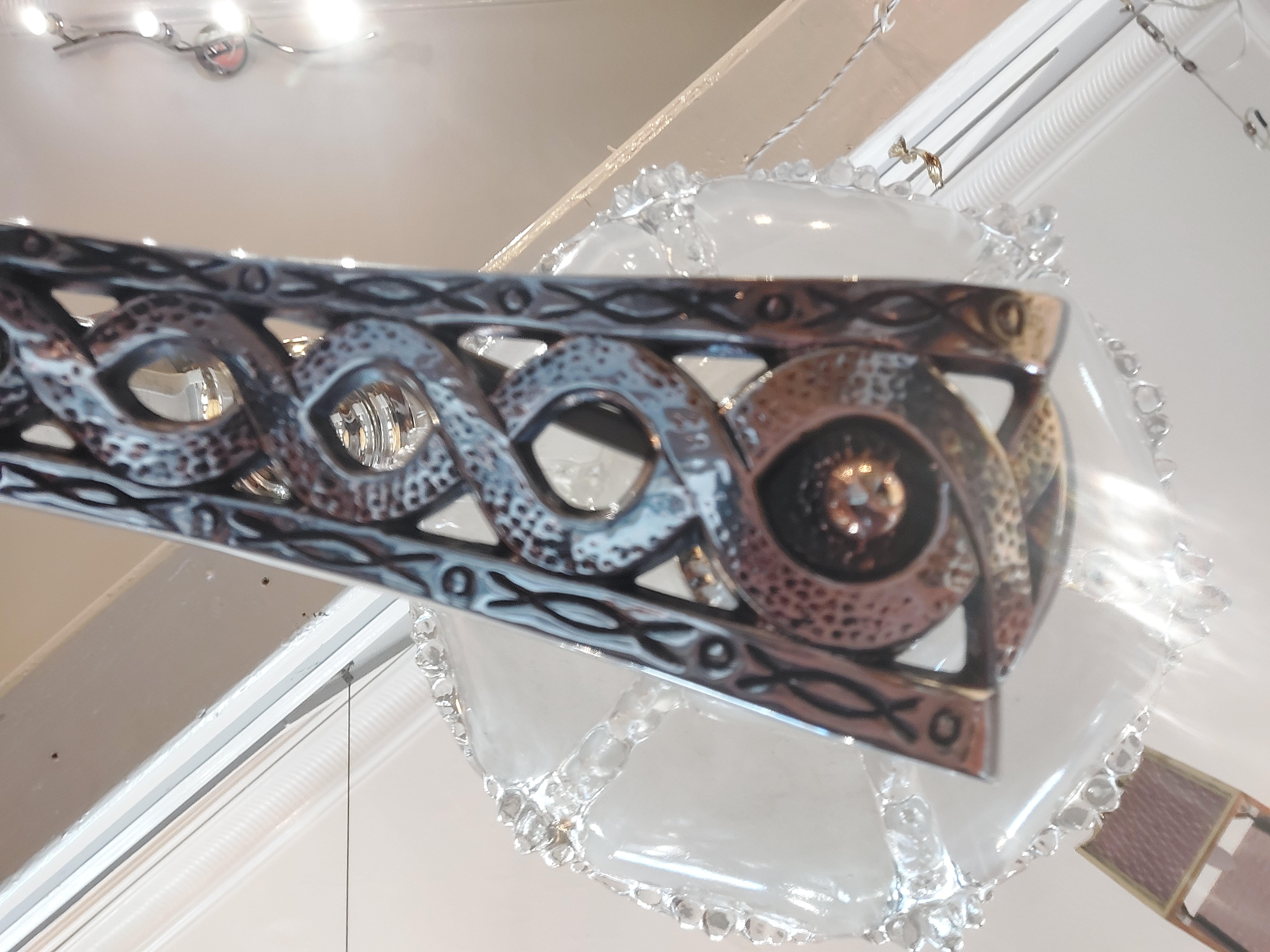 Retro Chrome Chandelier For Sale 3