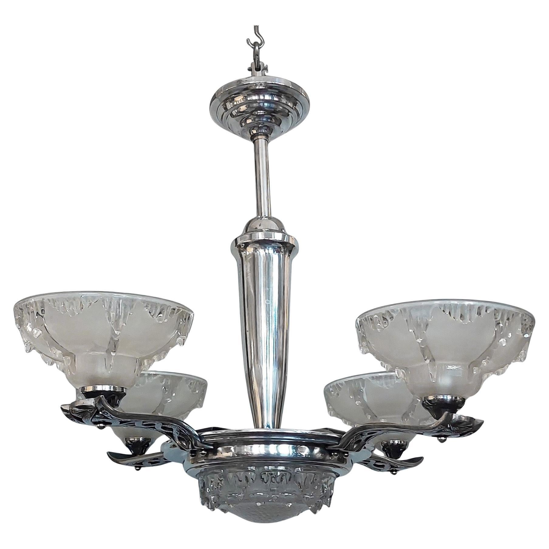 Lampadario cromato retrò