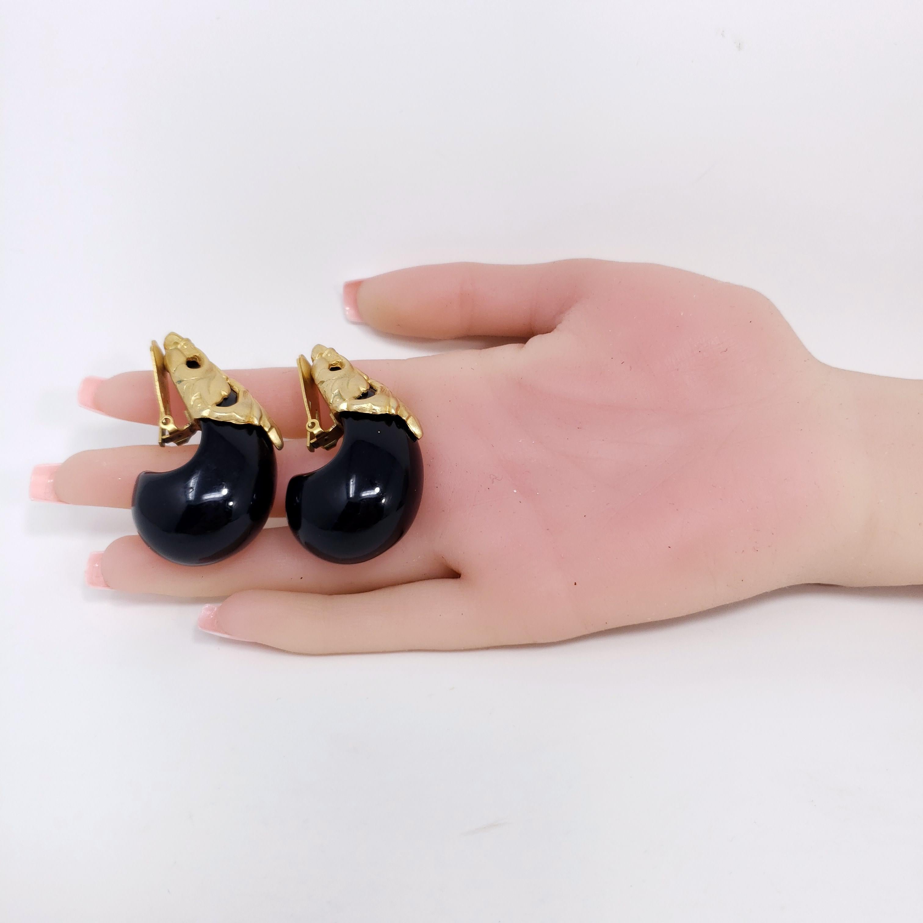 black resin earrings
