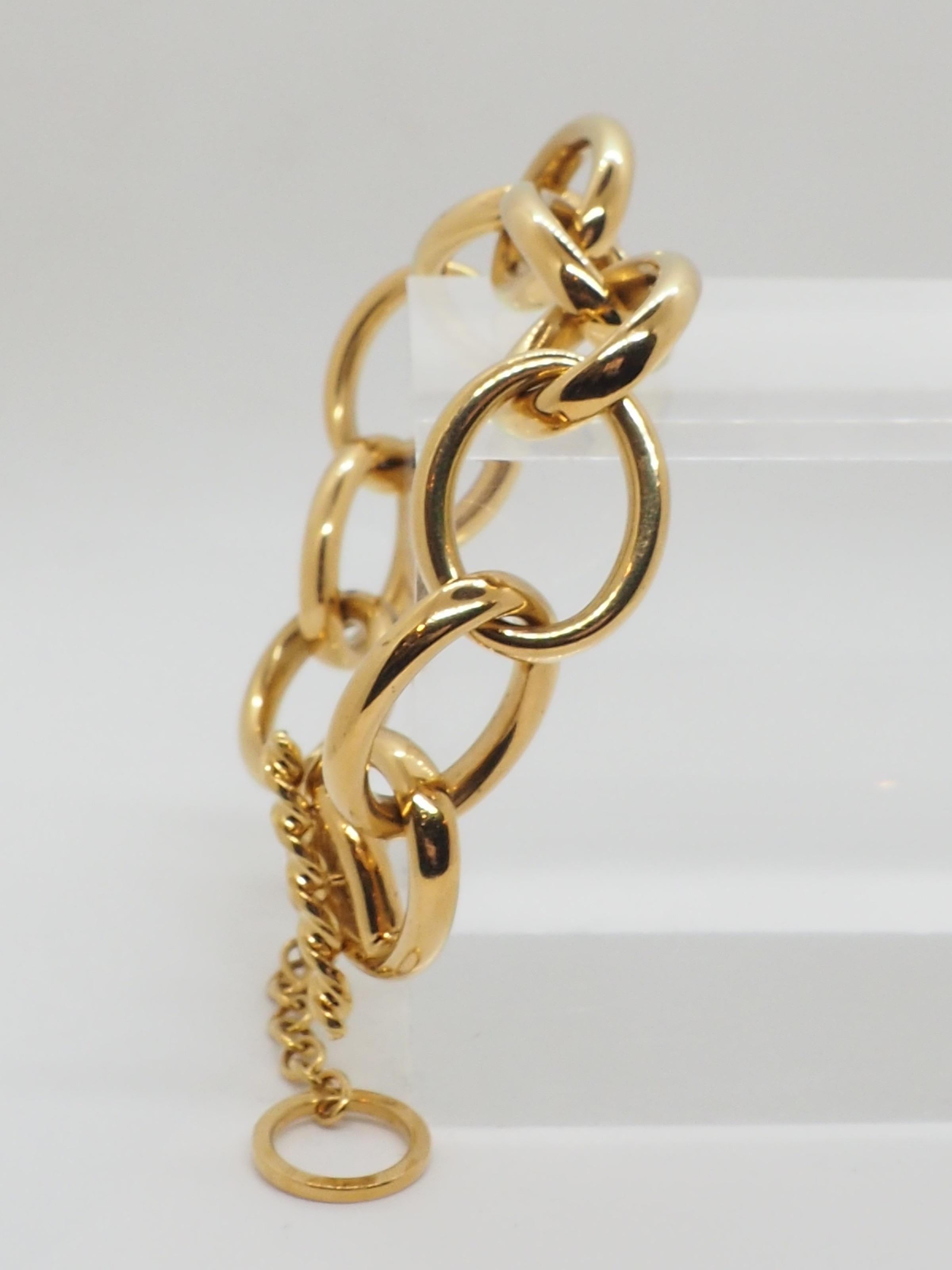 Retro Chunky Gelbgold Kette Armband aus 18 Karat im Zustand „Hervorragend“ im Angebot in Geneva, CH