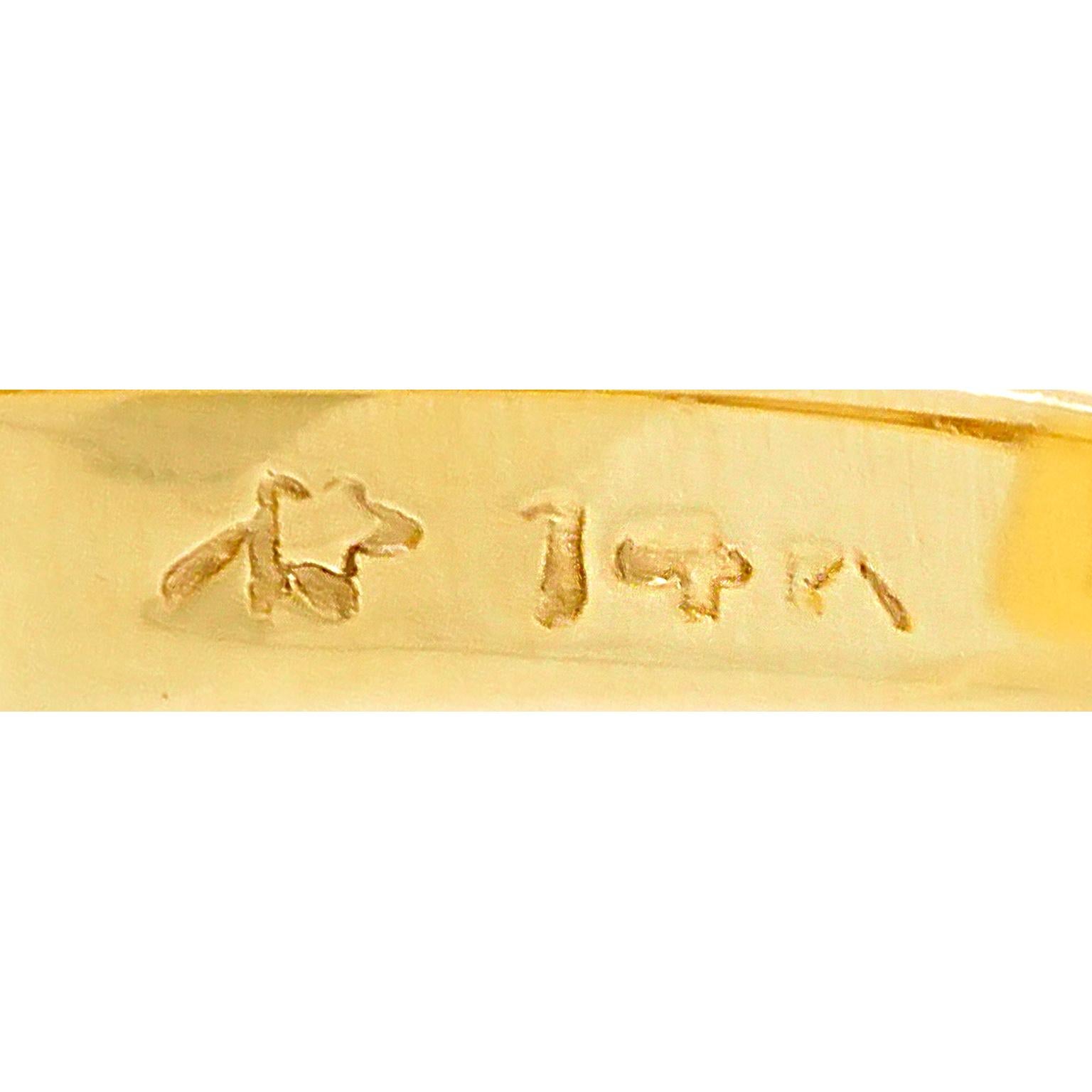 Retro-Ring aus Citrin und Rubin für Damen oder Herren im Angebot