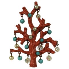 Broche Retro Corail Branch Trembler