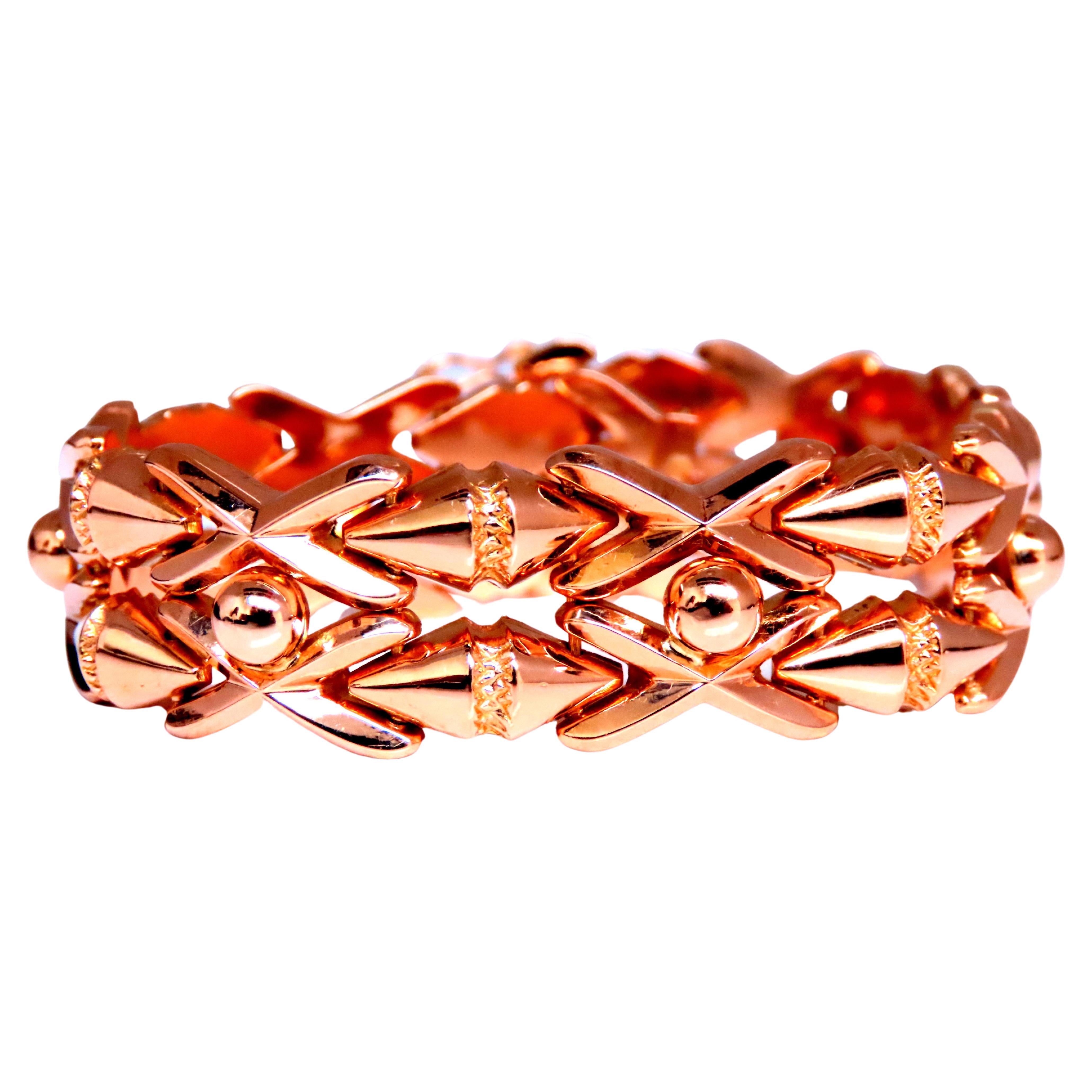 Retro Cosmopolitan Wide Cuff Bracelet 18kt Gold 12451 For Sale