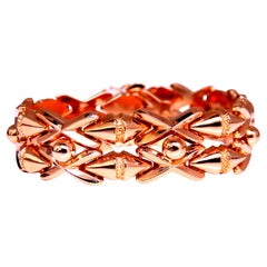 Retro Cosmopolitan Wide Cuff Bracelet 18kt Gold 12451