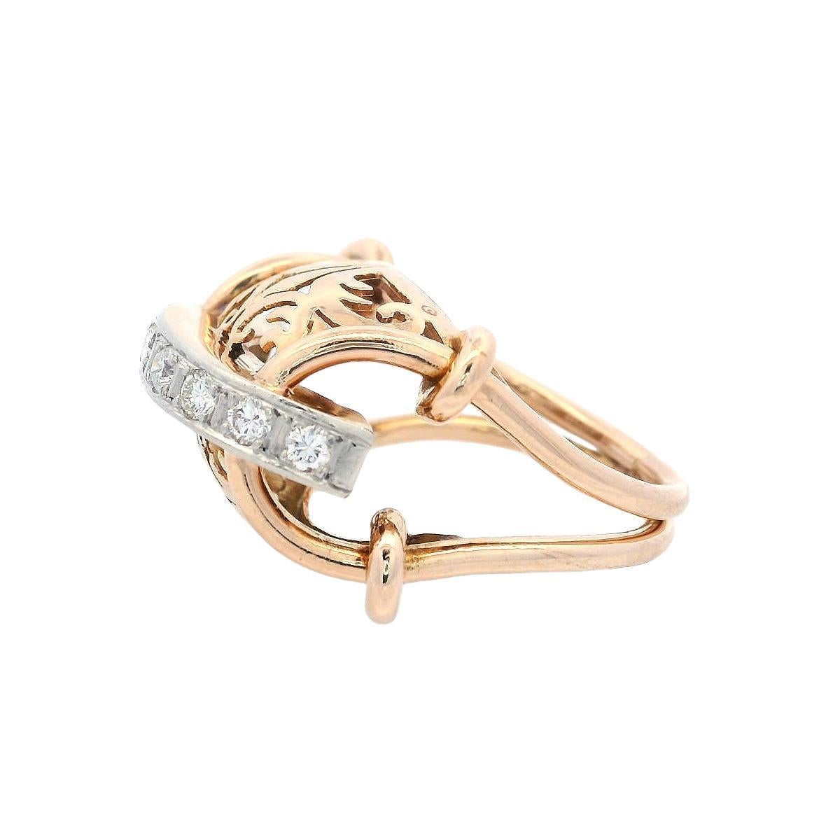Women's or Men's Retro Deco 1940 Ring in 18kt Gold with Diamonds For Sale