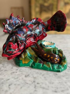 Retro Delight: Vallauris Style Ceramic Fish