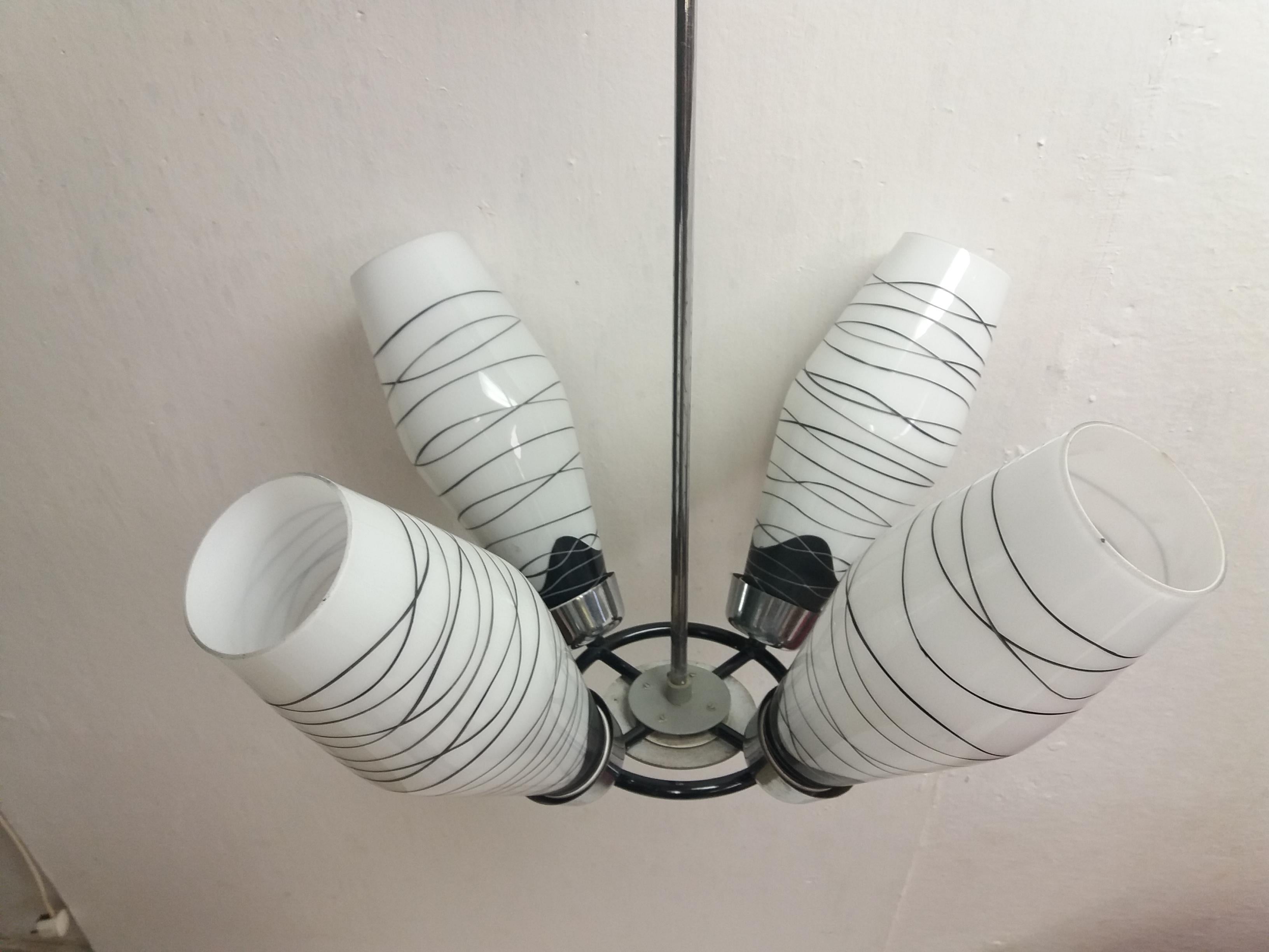 Metà XX secolo Lampadario di design retrò, Drupol, 1968 in vendita