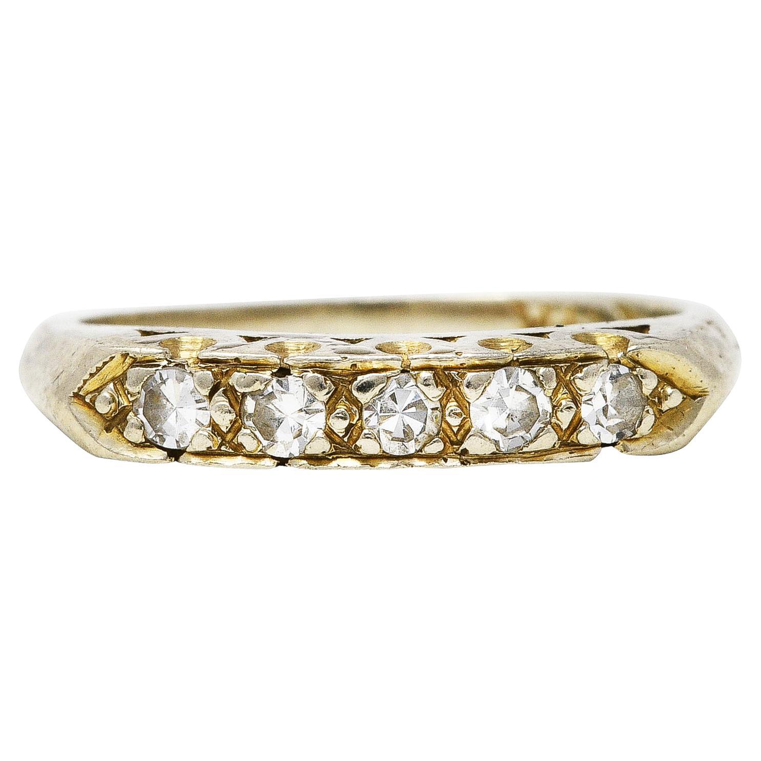 Diamonds, Rubies, 14 Karat White Gold Band Ring For Sale at 1stDibs