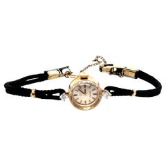 Retro Diamond 14K Omega Ladies Wrist Watch Mined .20ct Original 1966 Vintage