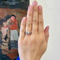 Retro Diamond 14k White Gold Wedding Set