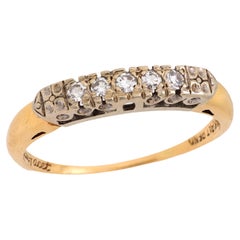 Retro diamond 14k yellow and white gold wedding ring