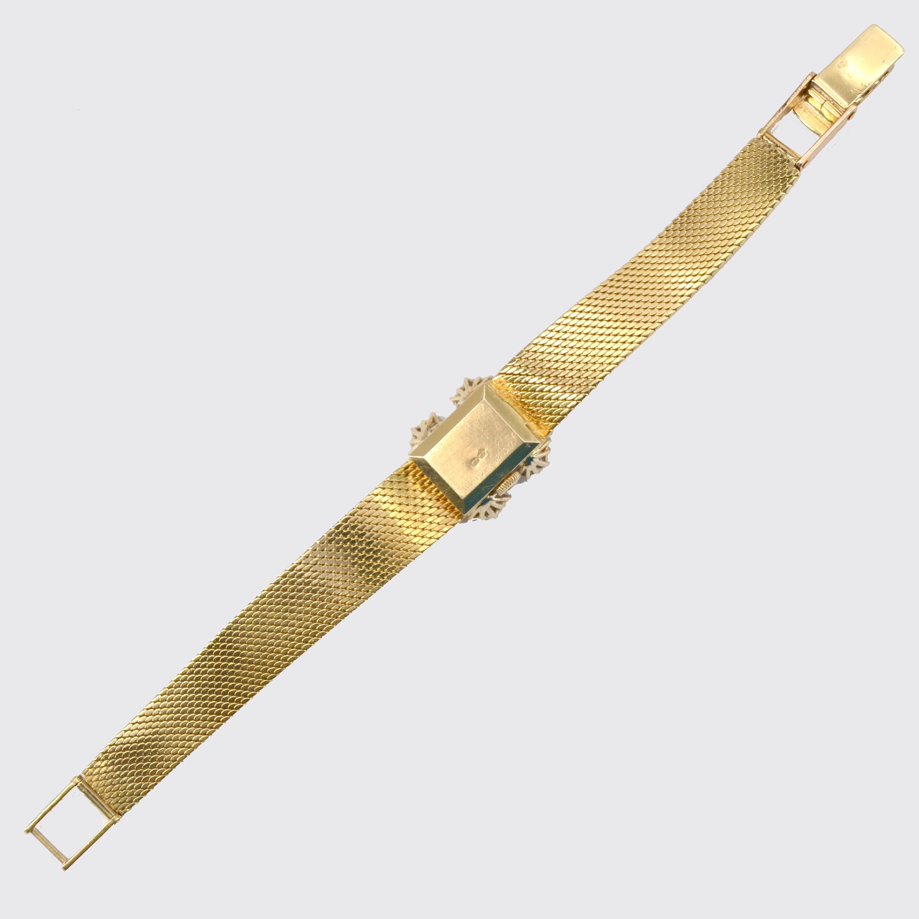 Retro Diamond 18 Karat Yellow Gold Lady's Watch For Sale 4