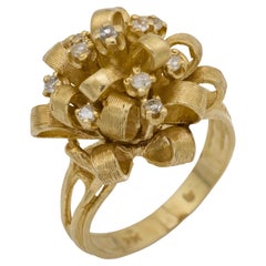 Retro-Diamant-Cocktailring aus 18k Gelbgold