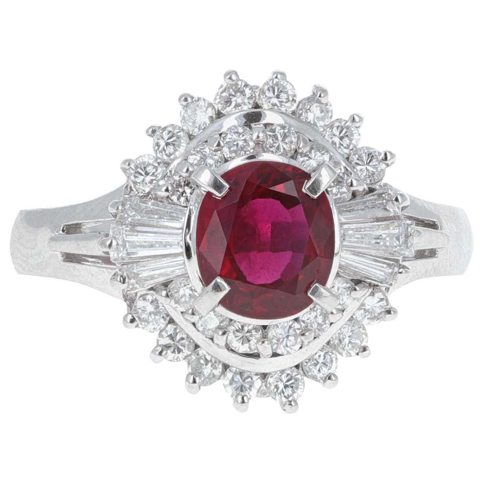 1890s, Ruby and Diamond Yellow Gold Cocktail Ring For Sale at 1stDibs