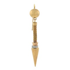Retro Diamond and Ruby Spear Earrings