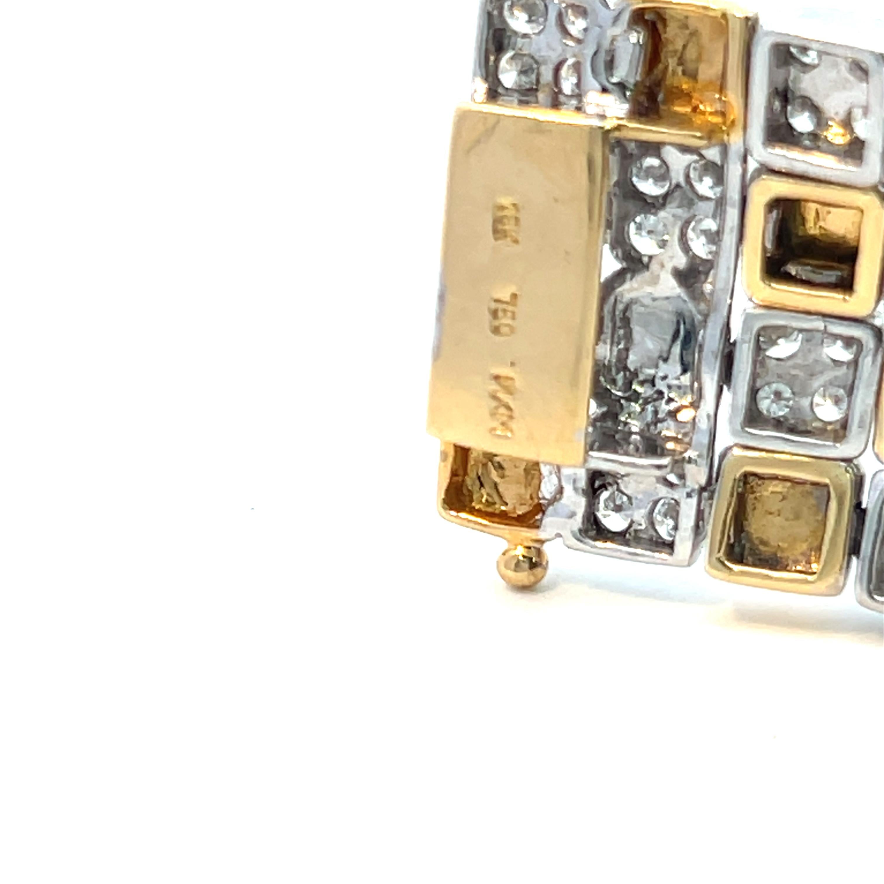 Taglio rotondo Bracciale Retro Diamond Basket Weave 7,50 Carati in vendita
