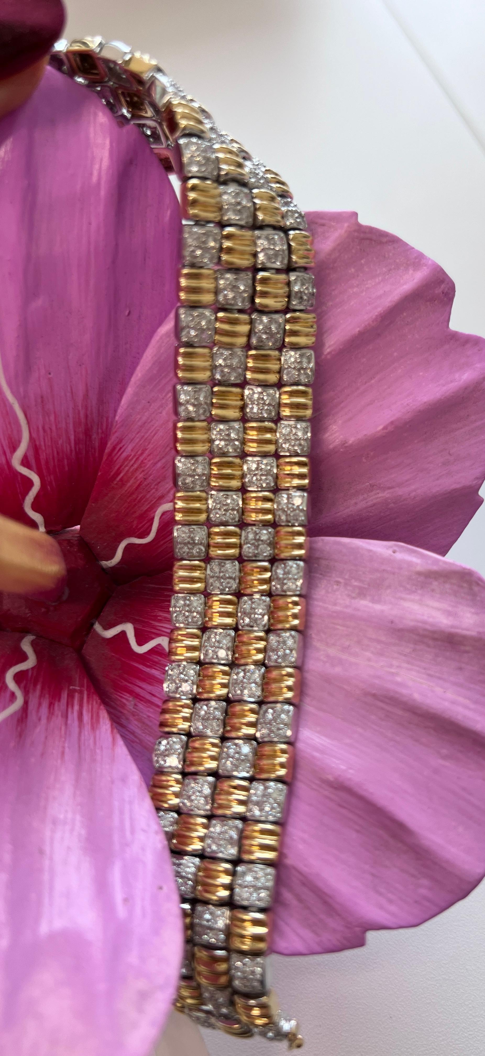 Bracciale Retro Diamond Basket Weave 7,50 Carati In condizioni ottime in vendita a Beverly Hills, CA