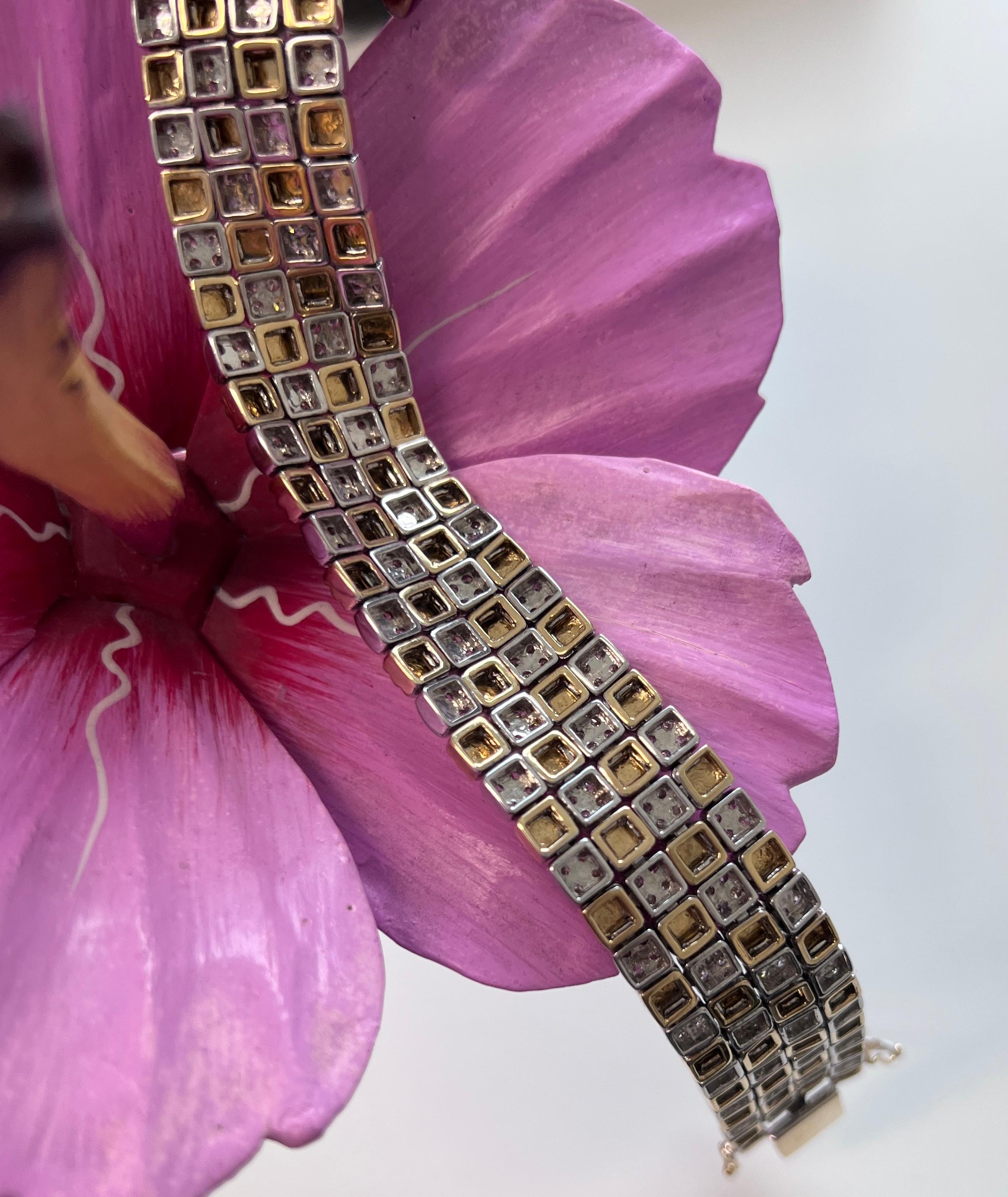 Donna Bracciale Retro Diamond Basket Weave 7,50 Carati in vendita