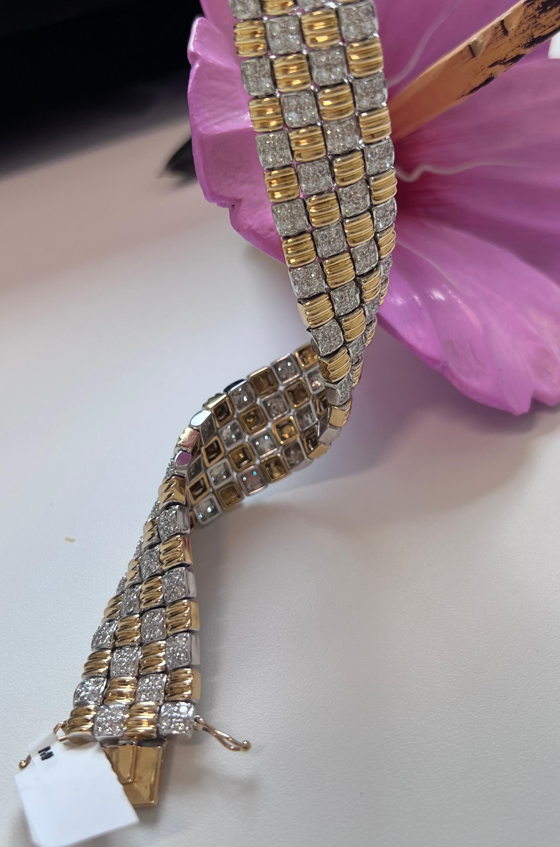 Bracciale Retro Diamond Basket Weave 7,50 Carati in vendita 1