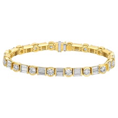 Retro Diamantarmband 10,9 Karat 64 Diamanten 18K Gelbgold