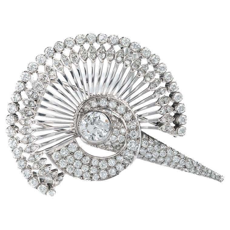 Large Size Retro Multi Gem and Diamond Flower Brooch For Sale at ...