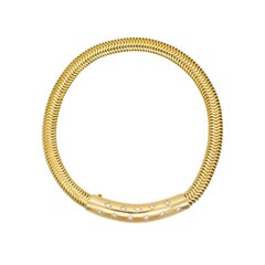 Retro Diamond Choker Necklace in 14k Yellow Gold with Adjustable Length