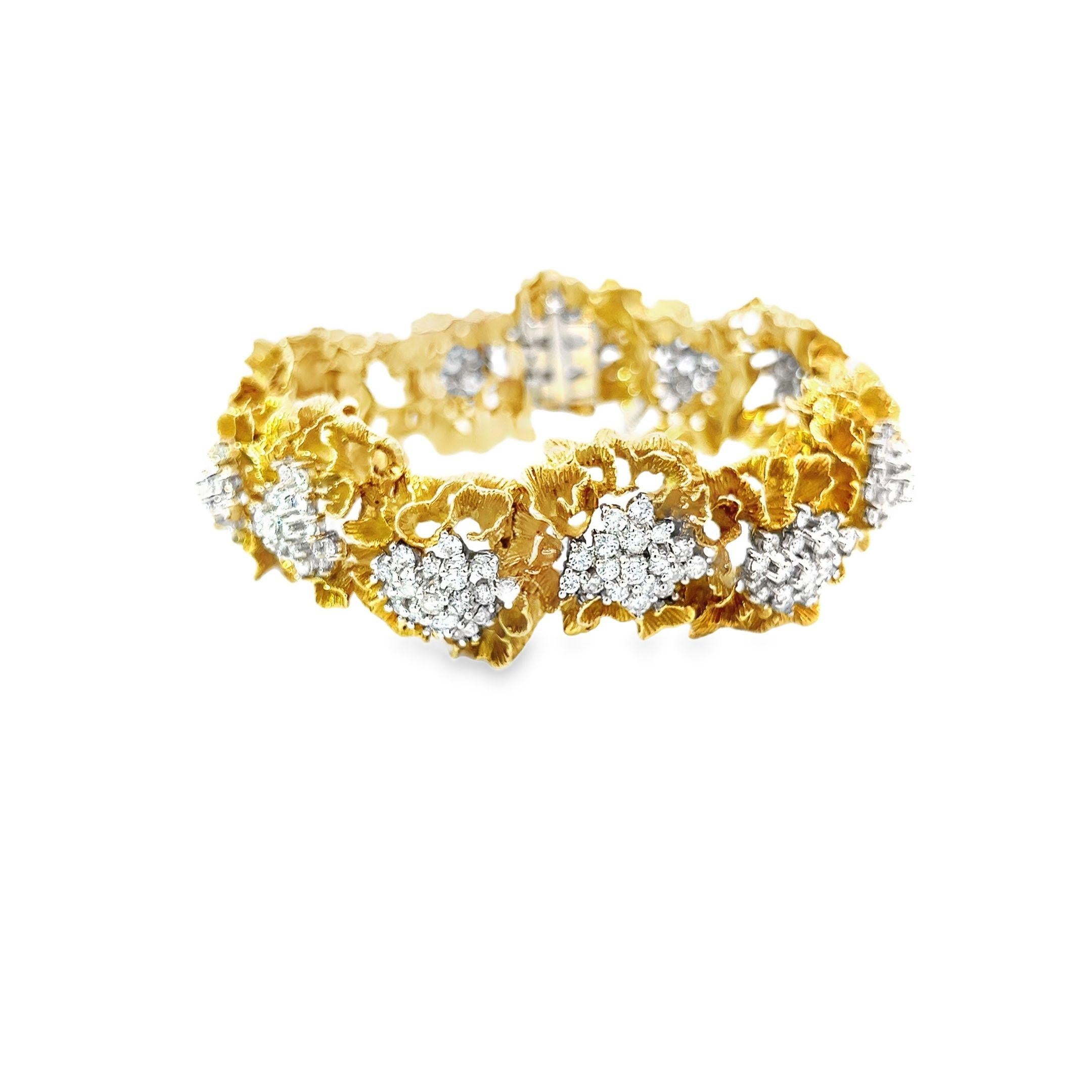 Bracciale Retro Diamond Cluster in oro in vendita 4