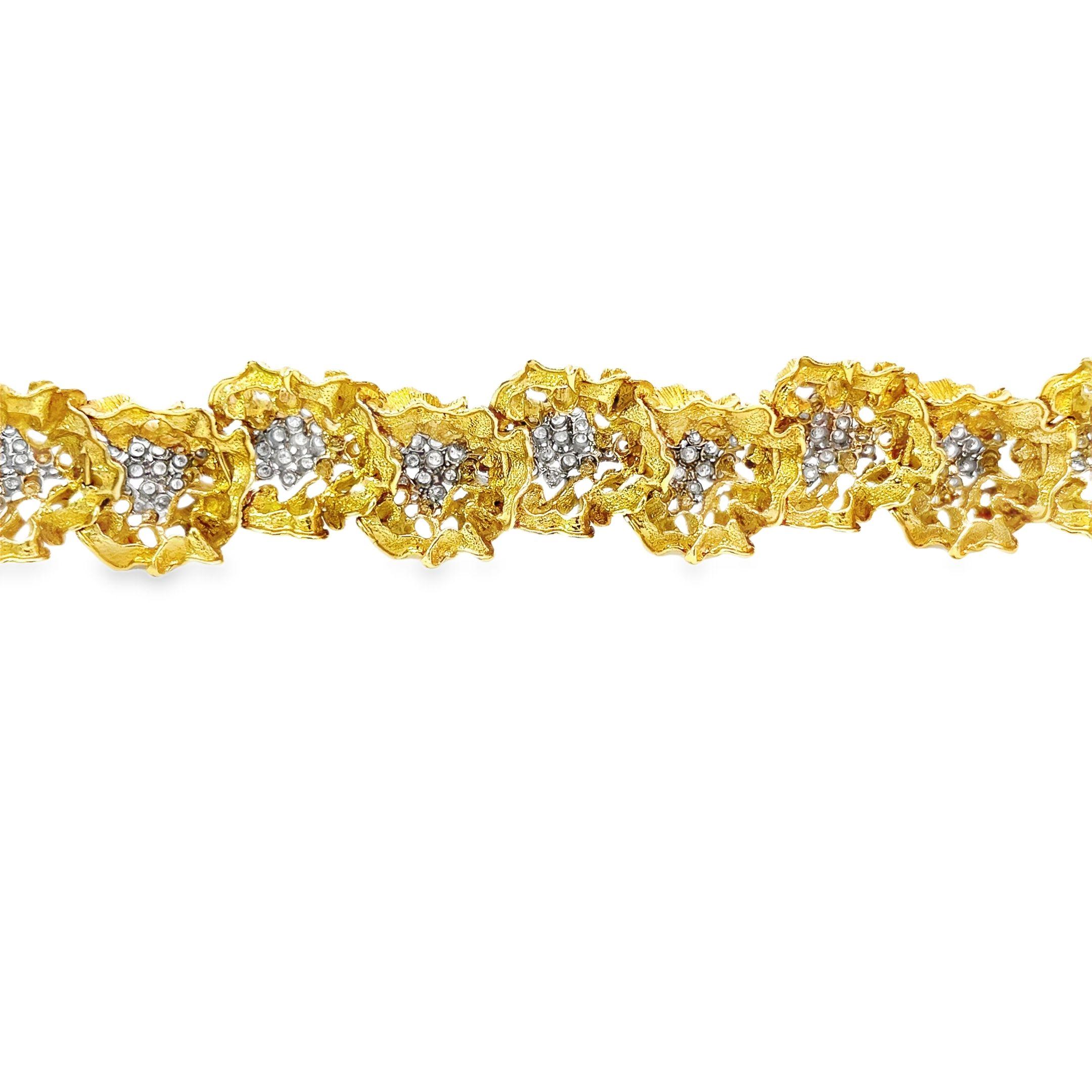 Bracciale Retro Diamond Cluster in oro in vendita 1