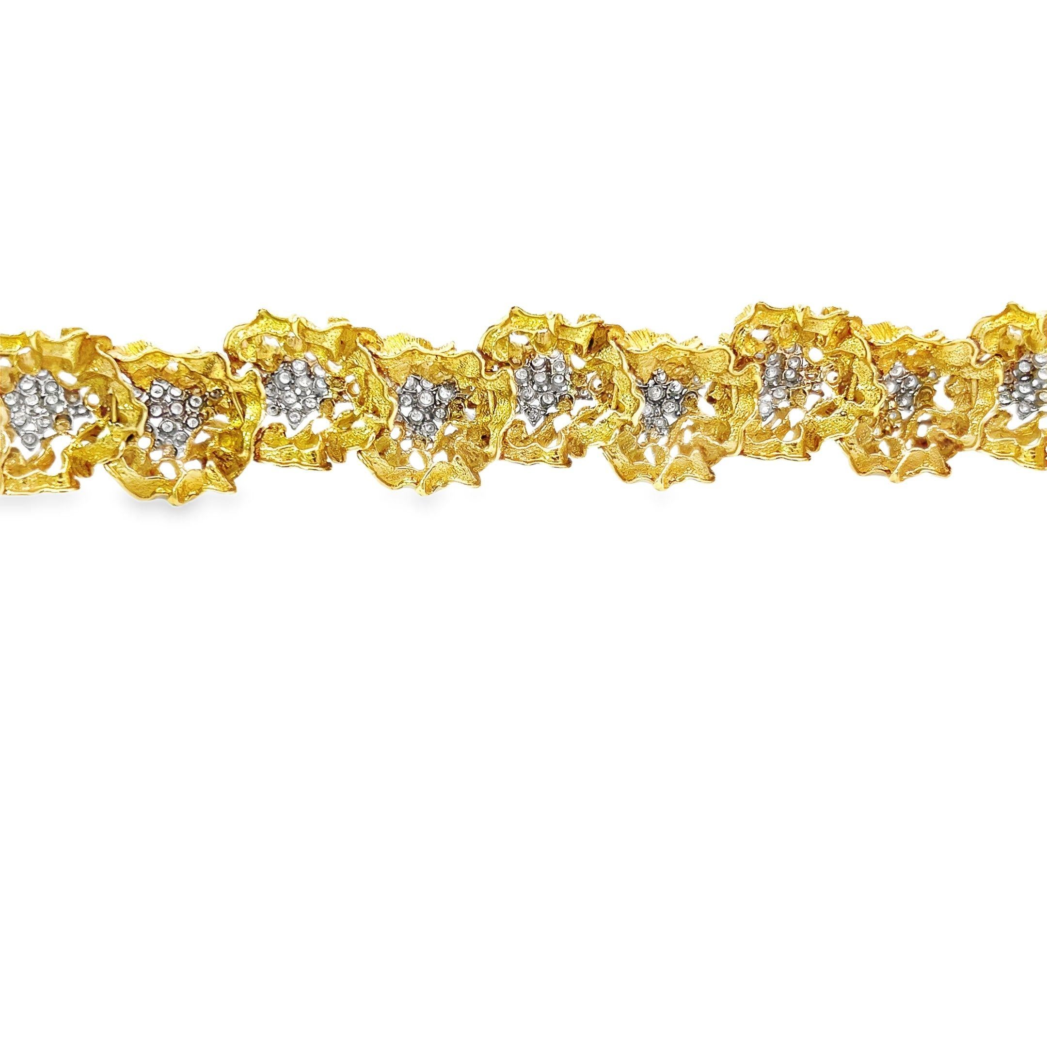 Bracciale Retro Diamond Cluster in oro in vendita 2