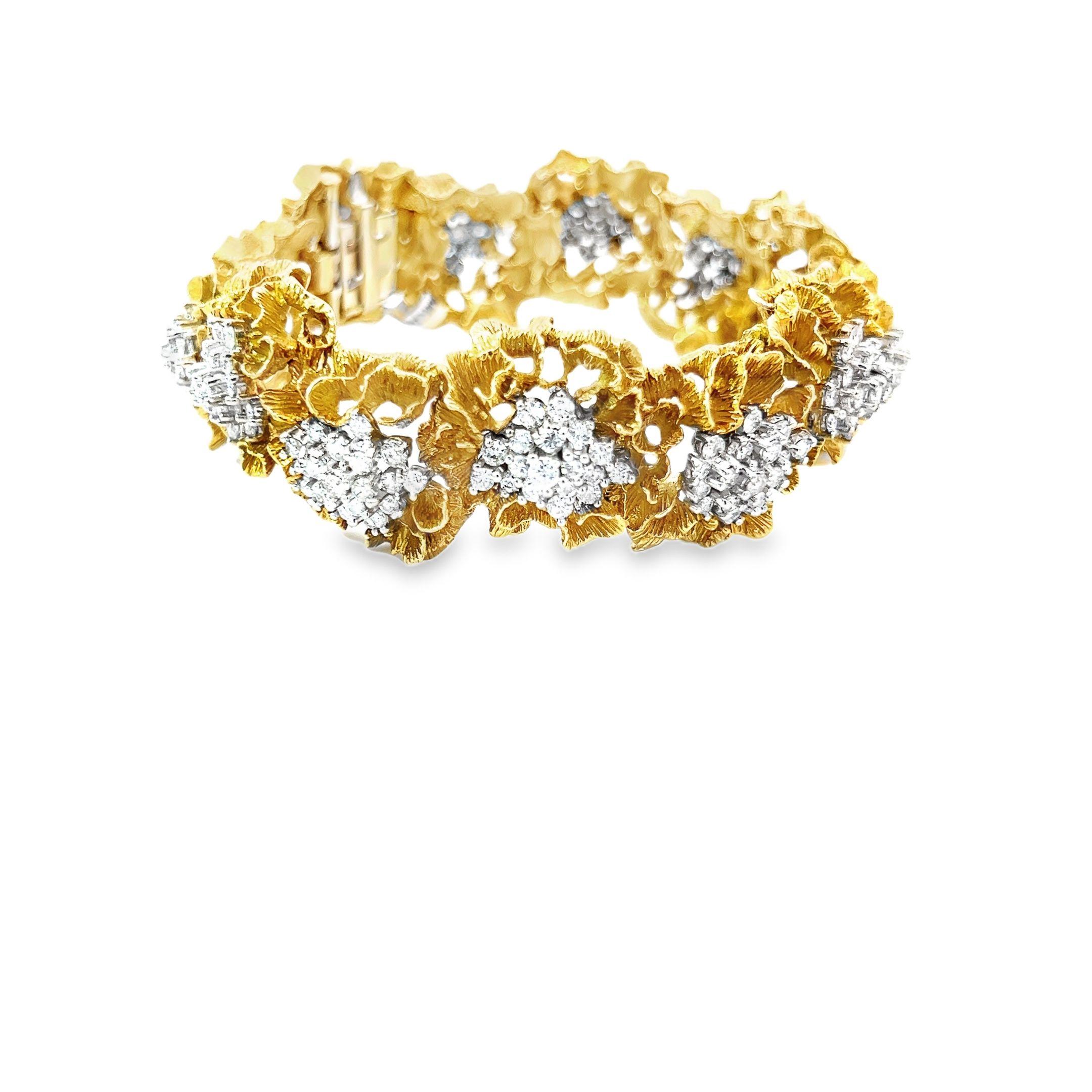 Bracciale Retro Diamond Cluster in oro in vendita 3