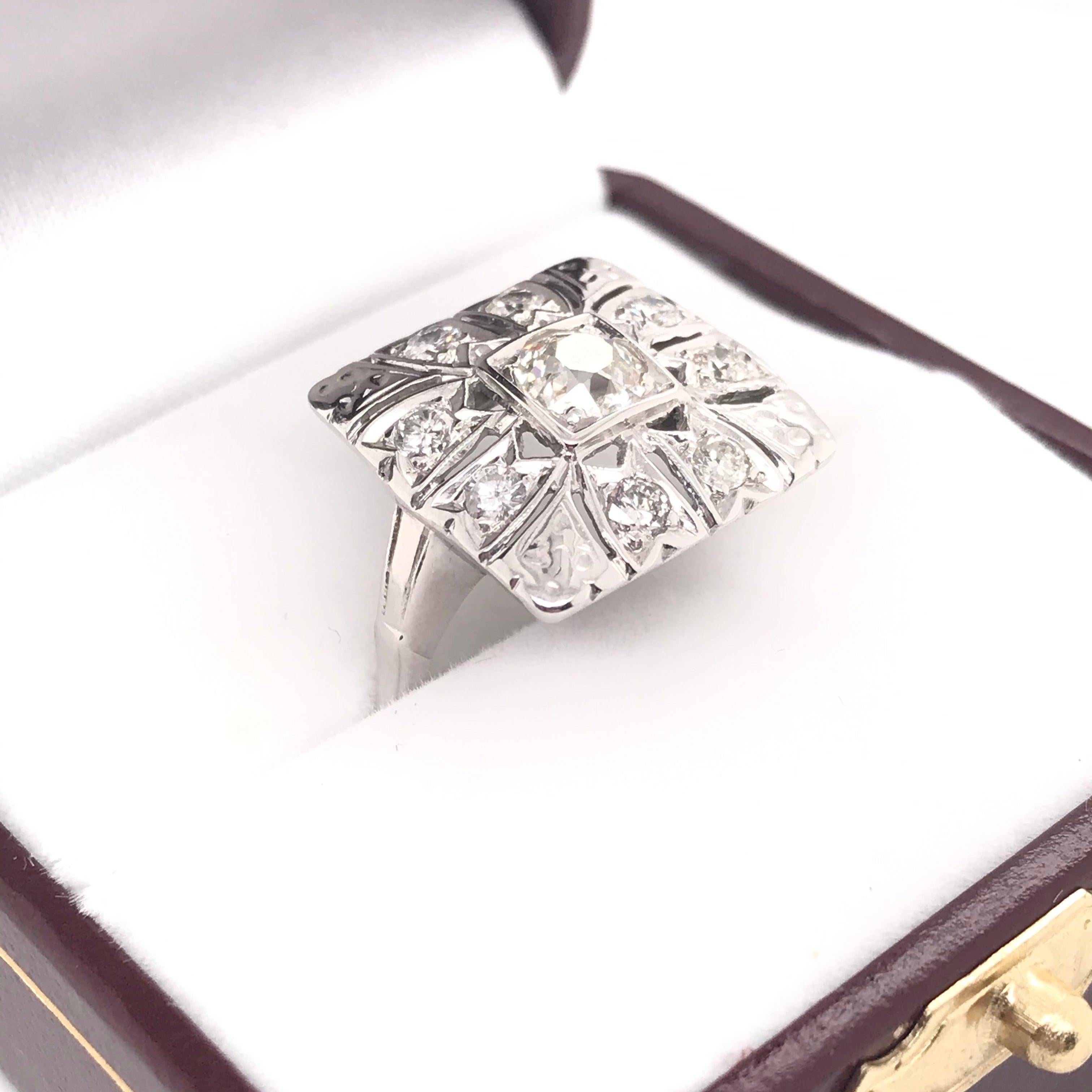 Retro Diamond Cluster Ring For Sale 1
