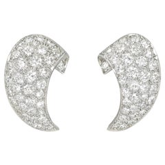 Retro diamond crescent earrings