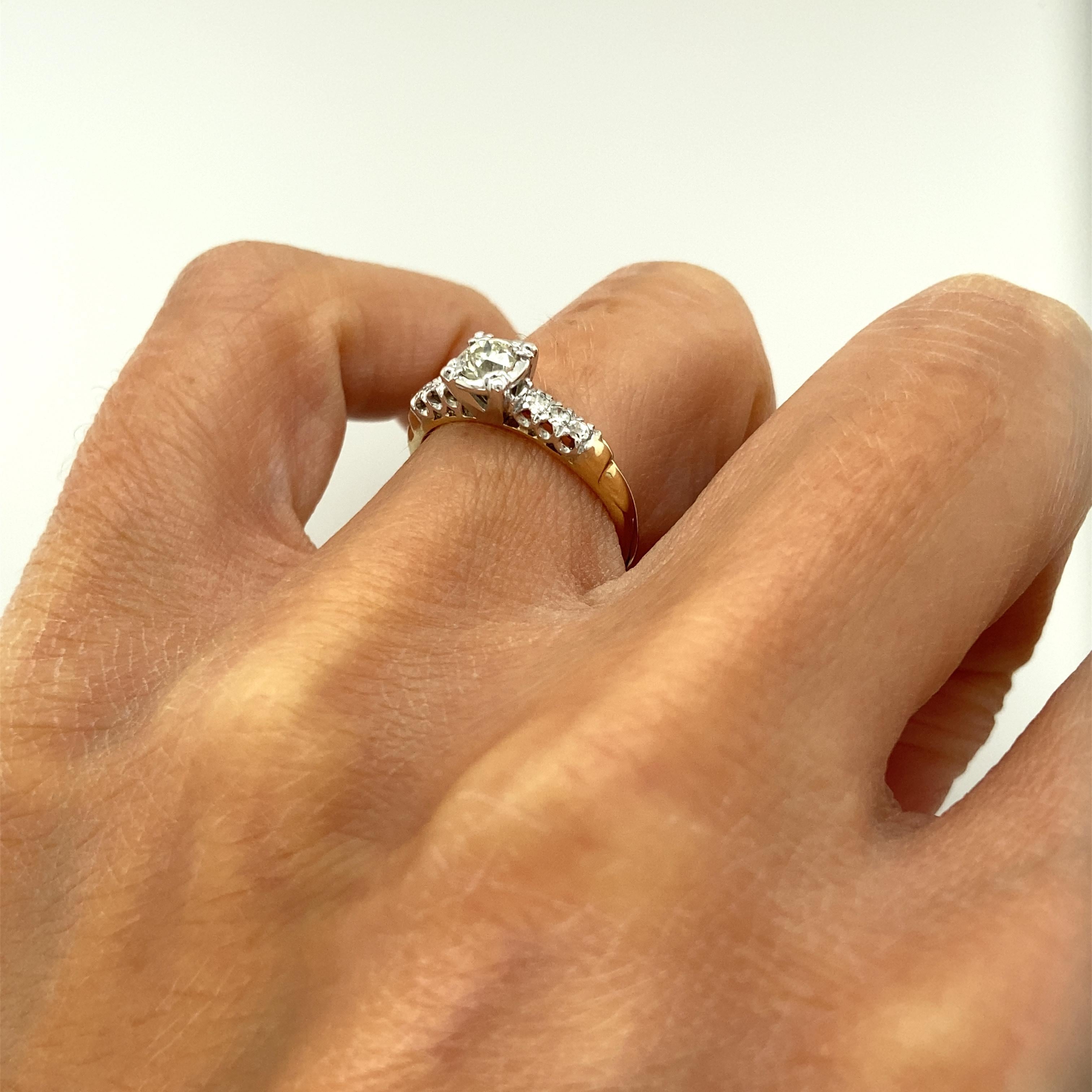 Women's Old European Cut Diamond Engagement Ring Circa 1941
