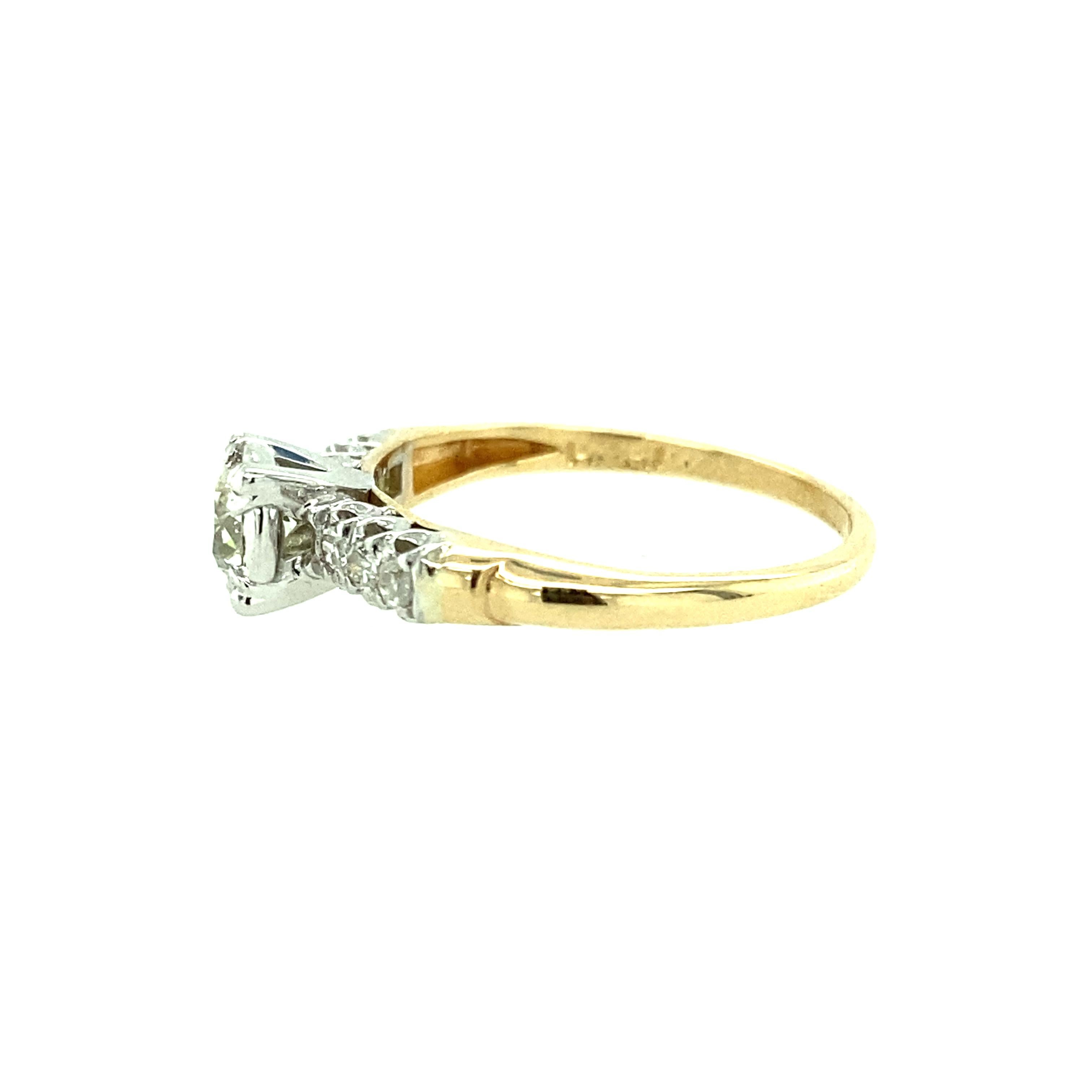 Old European Cut Diamond Engagement Ring Circa 1941 4