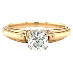 Vintage Diamond Engagement Yellow Gold Ring
