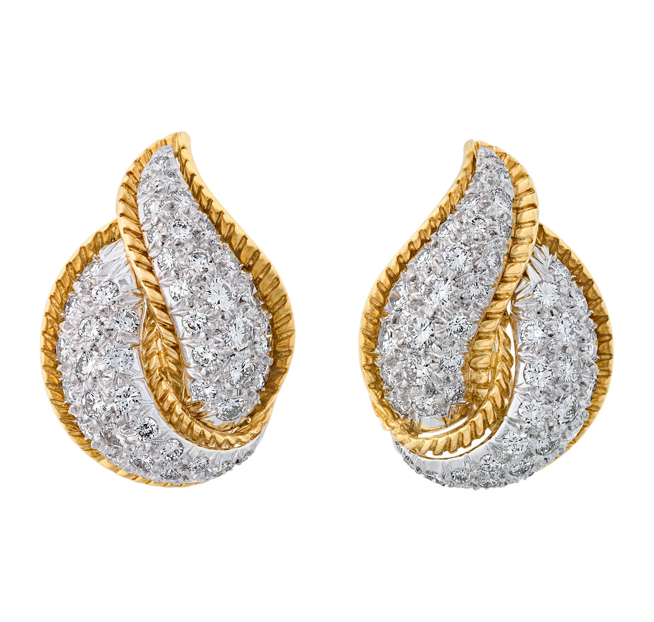 Pendientes Retro Diamond Flame, 4,50 quilates Corte brillante en venta