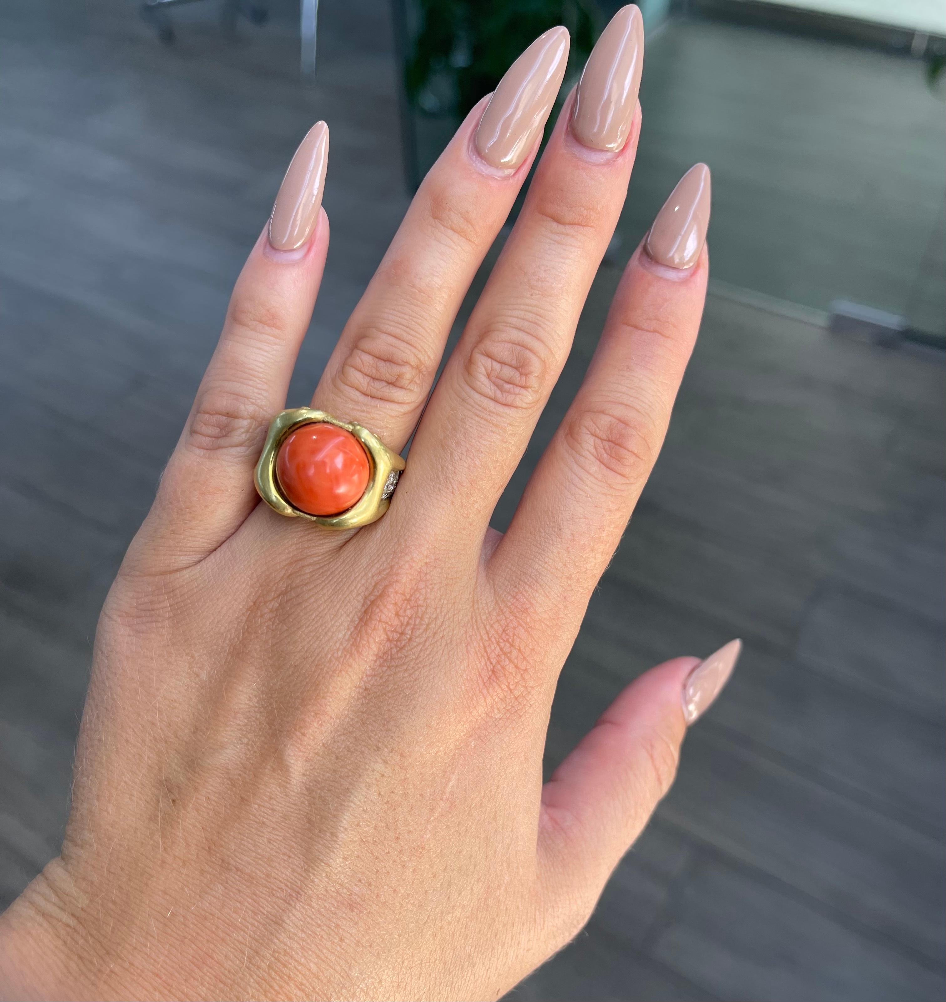 gold coral ring designs