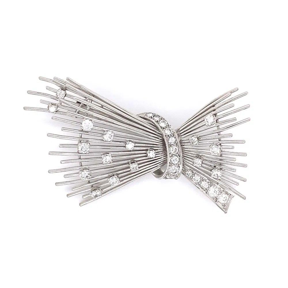 Donna Spilla a spruzzo retrò con diamante in oro Estate Jewelry in vendita