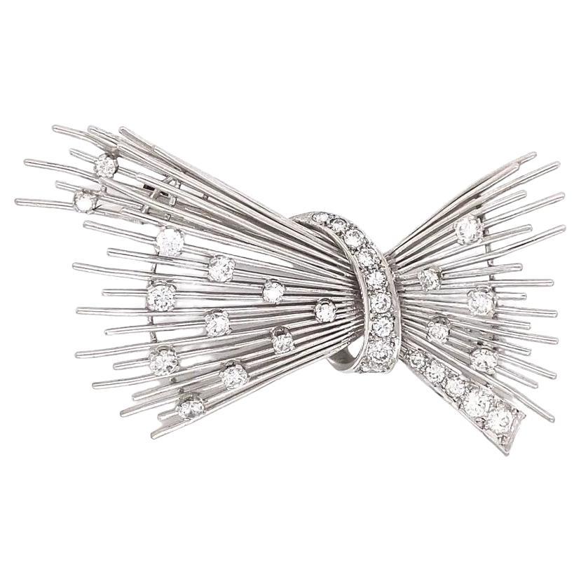 Spilla a spruzzo retrò con diamante in oro Estate Jewelry in vendita