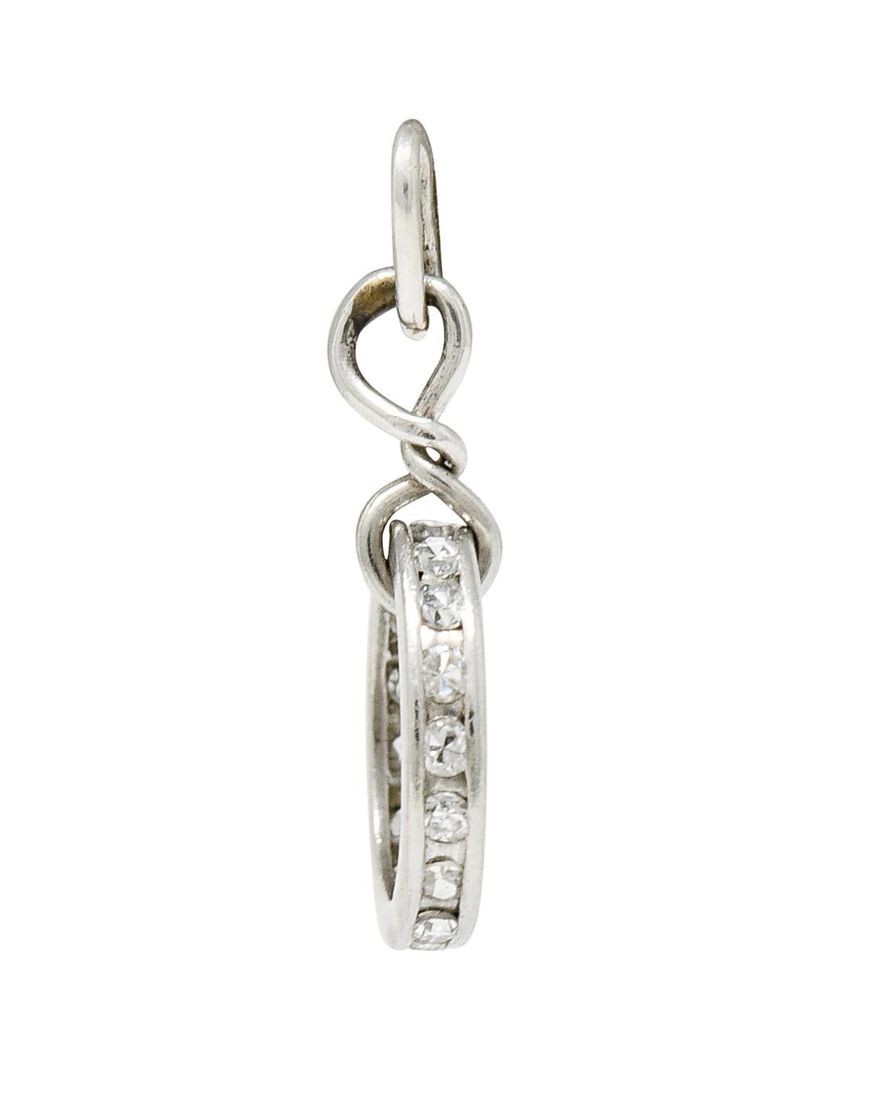 Retro Diamond Platinum Wedding Ring Set Charm 4