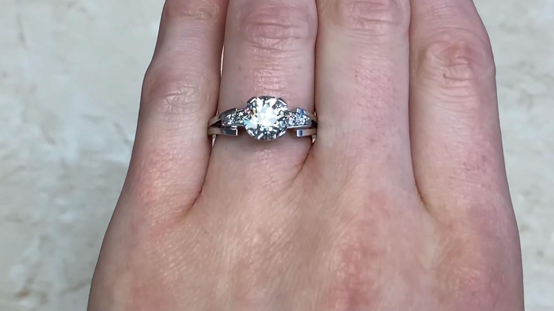 Retro Diamond Ring Old European Cut Diamond (Approx. 1.9-Carats), Platinum For Sale 2