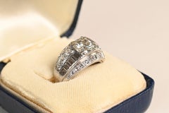 Retro Transitional Cut Diamond Ring. 1.90ct Engagement Ring Platinum 1950 H SI1