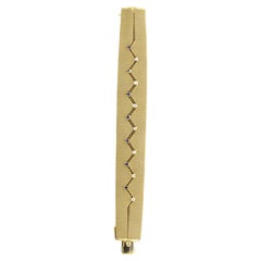 Retro 14k Gelbgold Mesh-Armband mit Diamanten und Saphiren