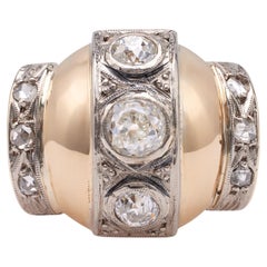 Used Diamond Two Tone Dome Ring